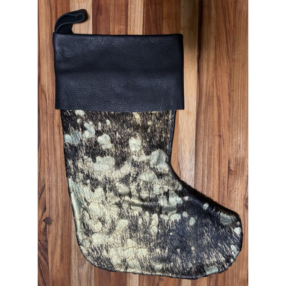 Neon Moon Design Co cowhide And Leather Christmas Stocking